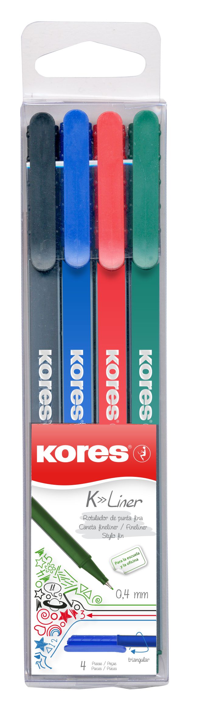 Kores K-Liner 0,4 mm - sada 4 barev