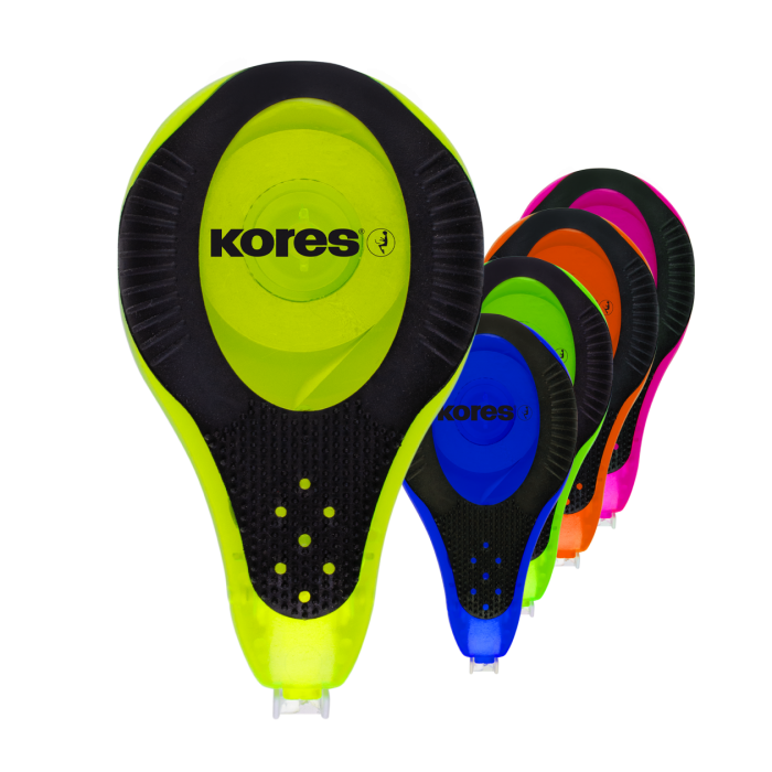 Kores Korekční strojek 2WAY Neon 8 m × 4,2 mm - mix barev