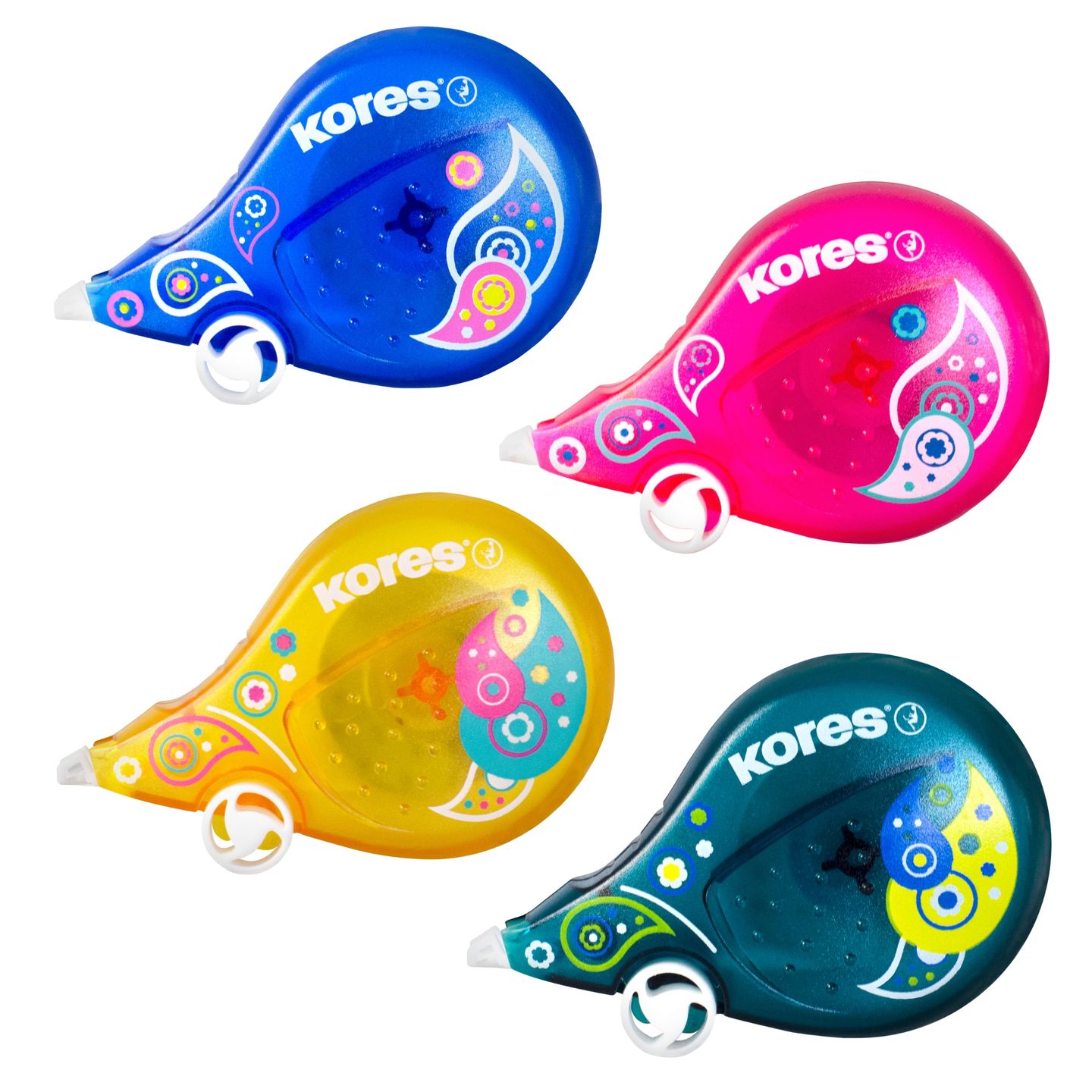 Kores Korekční strojek SCOOTER barevný Paisley 8 m × 4,2 mm