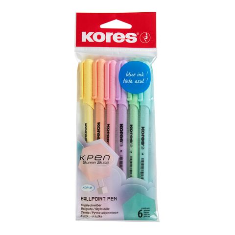 Obrázek produktu: Kores Kuličkové pero K0 Pen pastel 1 mm - sada 6 pastelových barev