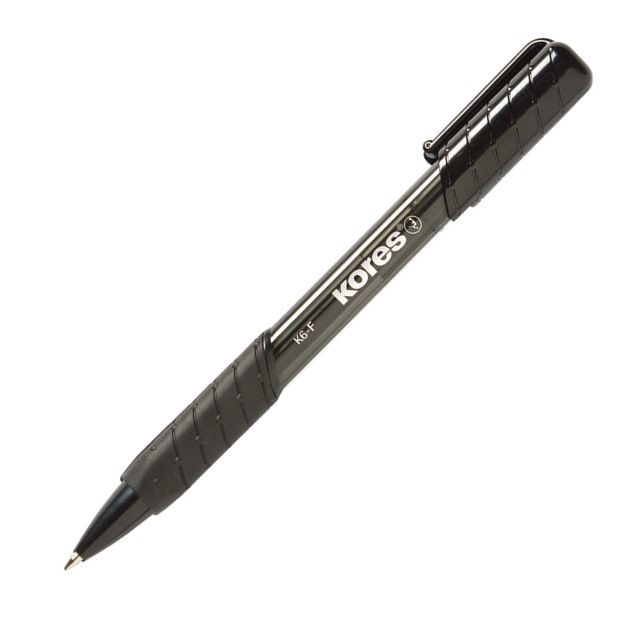 Levně Kores Kuličkové pero K6 Pen Soft Grip 0,7 mm mechanické - černé