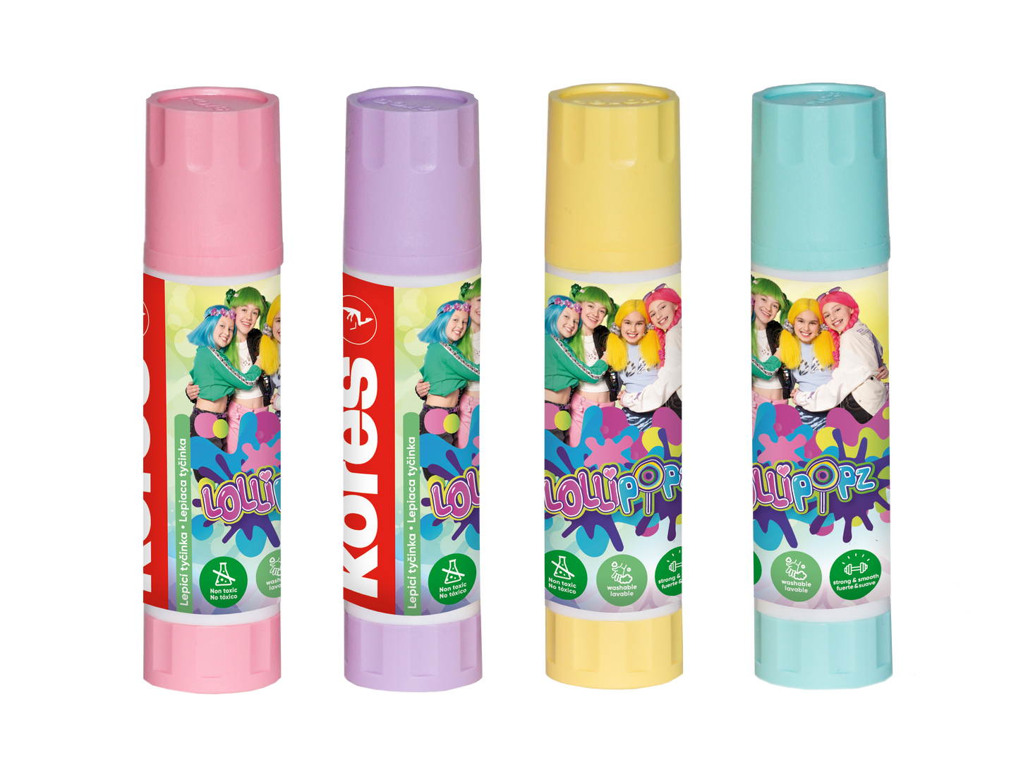 Kores Lepicí tyčinka 20 g Pastel LOLLIPOPZ - mix barev
