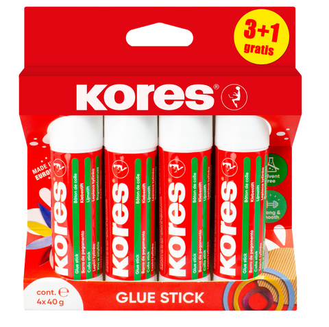 Obrázek produktu: Kores Lepicí tyčinka 40 g multipack 3+1 zdarma
