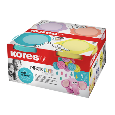 Obrázek produktu: Kores Modelovací hmota MAGIK CLAY Pastel - 4 × 40 g