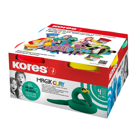 Obrázek produktu: Kores Modelovací hmota Magik Clay Pastel LOLLIPOPZ - 4 × 40 g