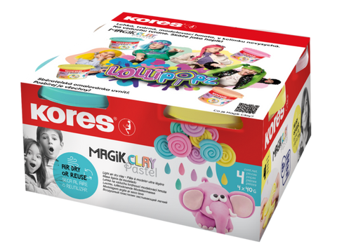 Obrázek produktu: Kores Modelovací hmota Magik Clay Pastel LOLLIPOPZ - 4 × 40 g