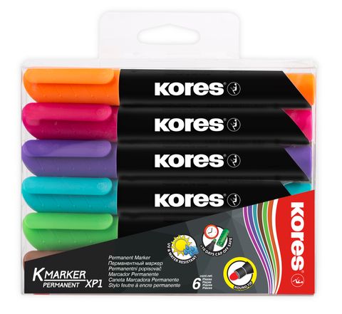 Obrázek produktu: Kores Permanentní popisovač - sada 6 barev