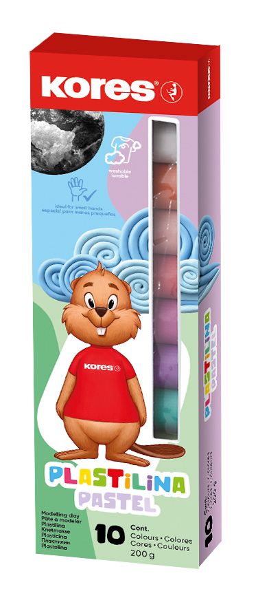 Kores Plastelína Pastel 10 × 20 g, 10 barev