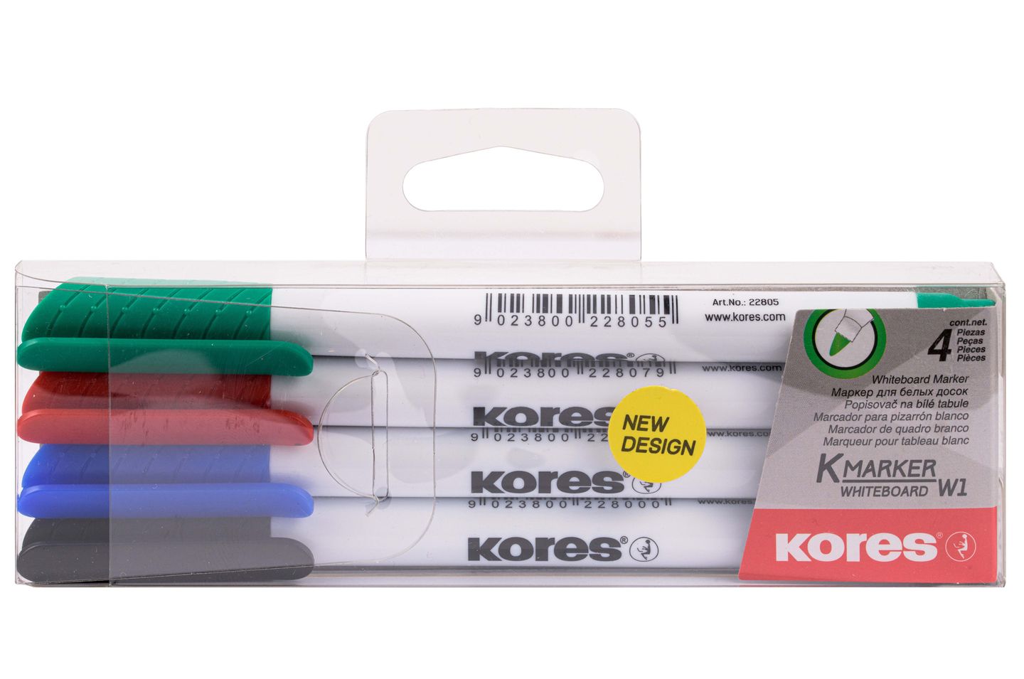 Kores Popisovač na bílé tabule kulatý hrot tenký - sada 4 barev