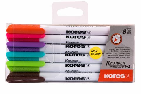 Obrázek produktu: Kores Popisovač na bílé tabule kulatý hrot tenký - sada 6 barev