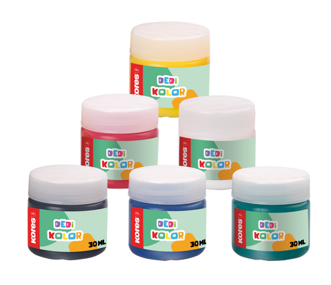 Obrázek produktu: Kores Prstové barvy Dedi Kolor 6 × 30 ml, 6 barev