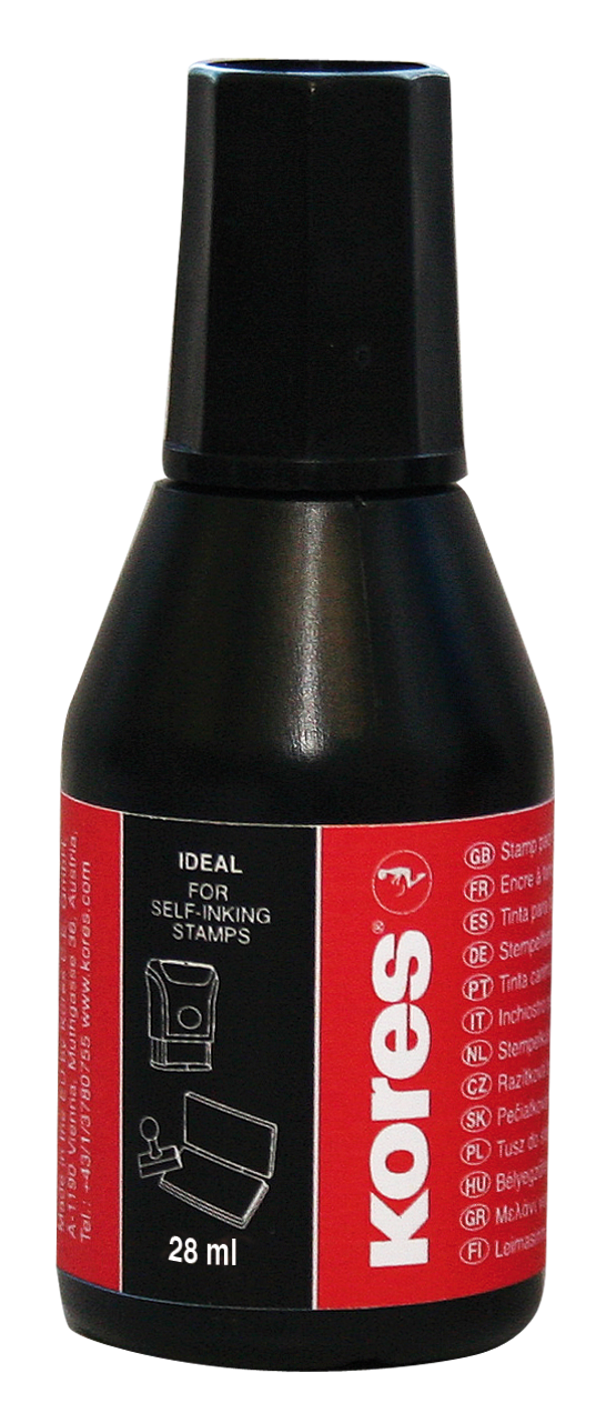Razítkovací barvy 27 ml černá Kores