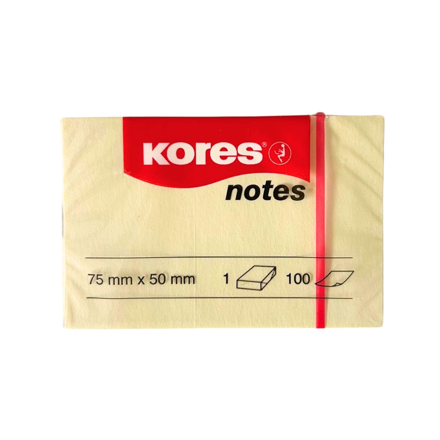 Kores Samolepicí bloček 75 × 50 100 lístků - žlutý