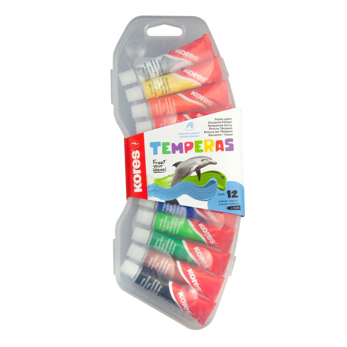 Kores Temperové barvy v tubě 12 ml, 12 barev