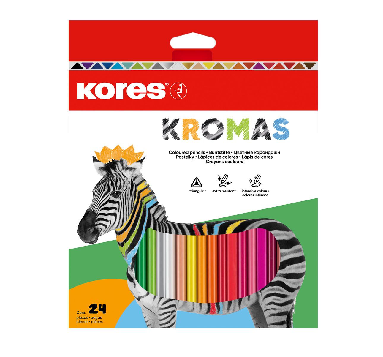 Kores Trojhranné pastelky Kromas - 24 barev