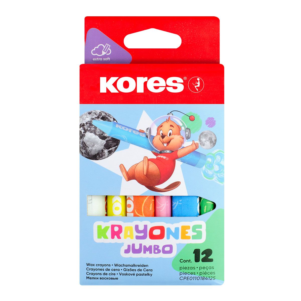 Kores Trojhranné voskové pastelky Krayones Jumbo - 12 barev