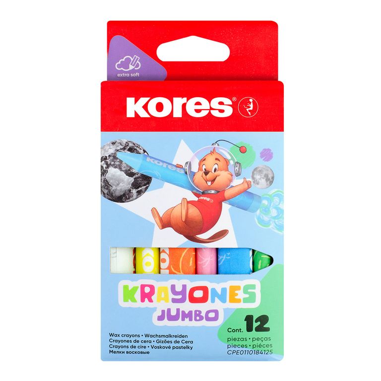 Kores Trojhranné voskové pastelky Krayones Jumbo - 12 barev