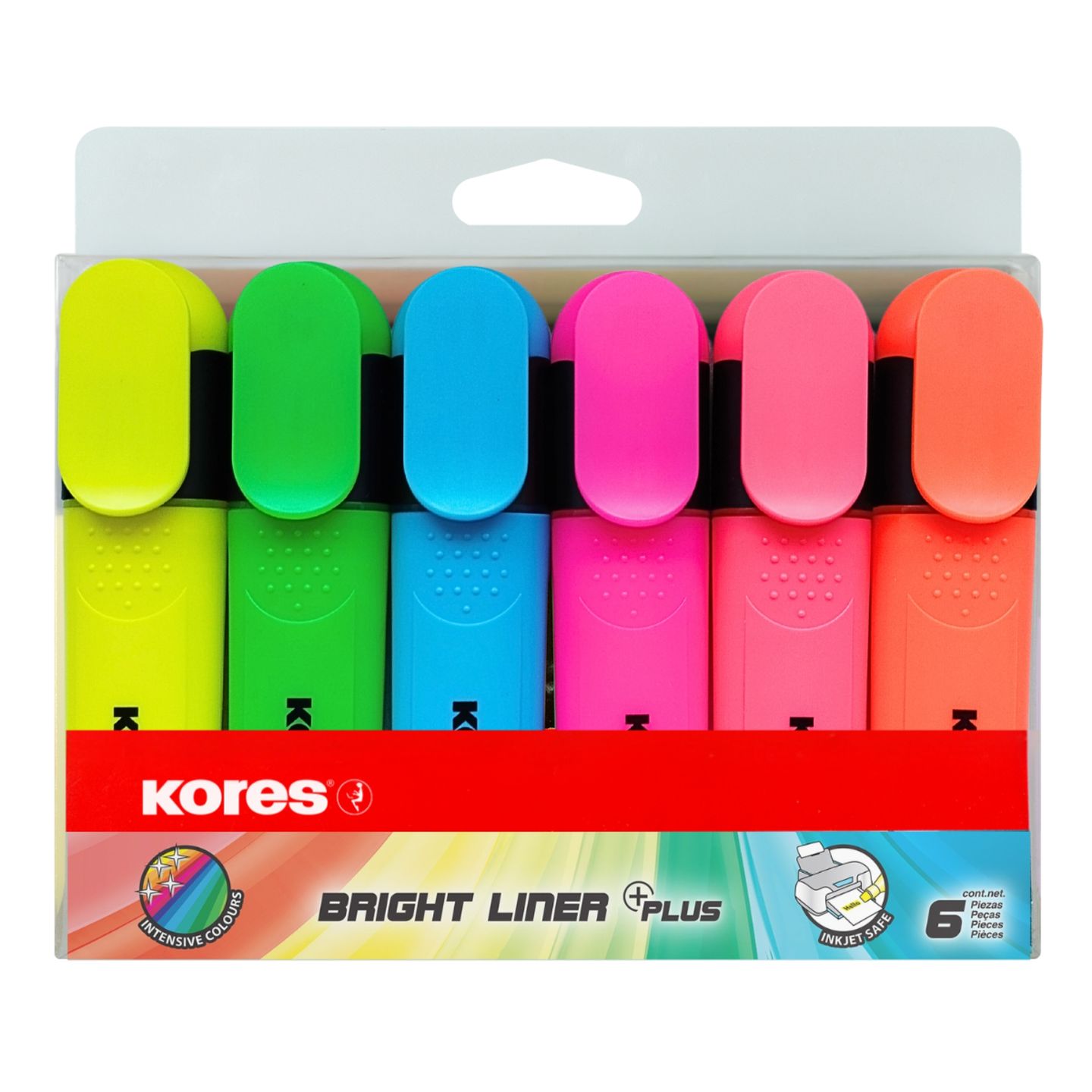 Kores Zvýrazňovač Bright Liner - sada 6 barev