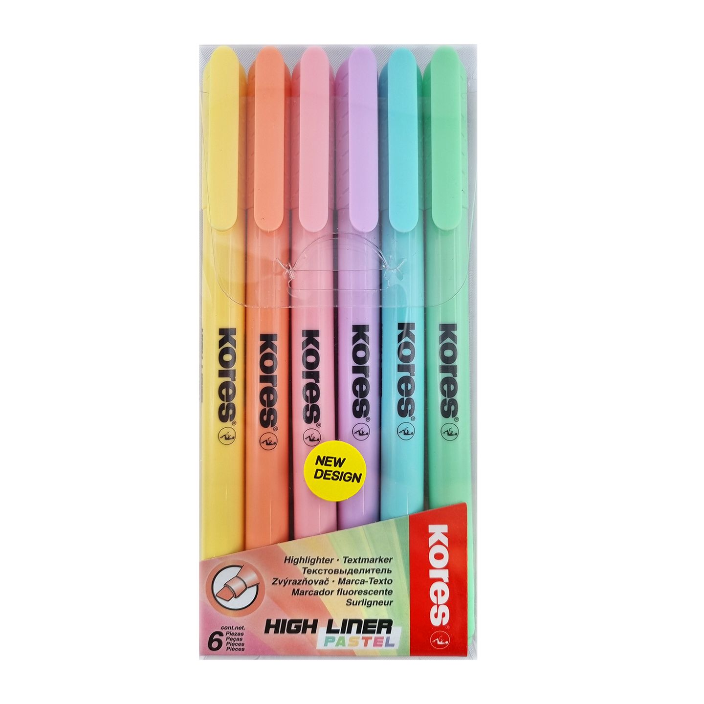 Kores Zvýrazňovač High Liner - sada 6 pastelových barev