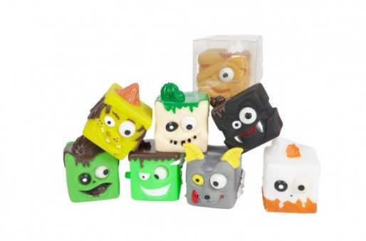 Kostka příšera antistresová mačkací silikon 5 x 5 cm, mix druhů