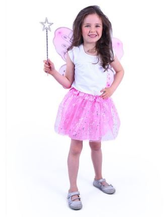RAPPA tutu sukně růžový motýl s hůlkou a křídly
