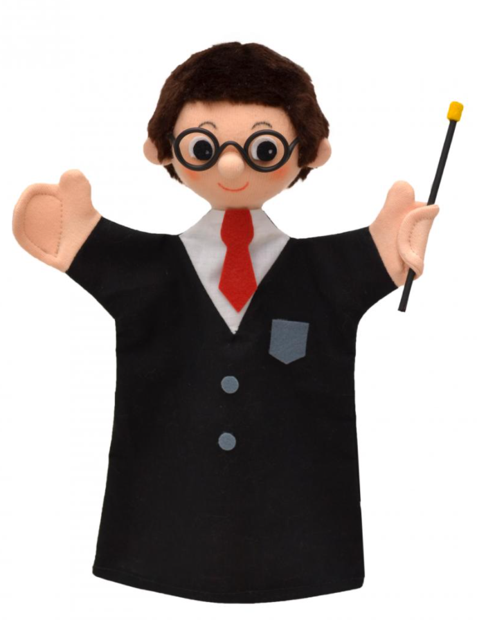 Kouzelník s hůlkou 27 cm, maňásek