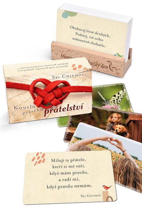 Obrázek produktu: Kouzlo pravého přátelství - karty s dřevěným stojánkem