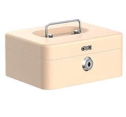 Obrázek produktu: Kovová pokladna DELI přenosná 200 × 160 × 90 mm - krémová