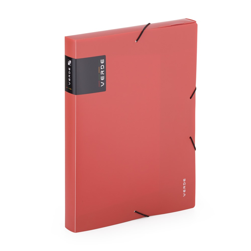 Krabice s gumou A4 PP VERDE - cihlová