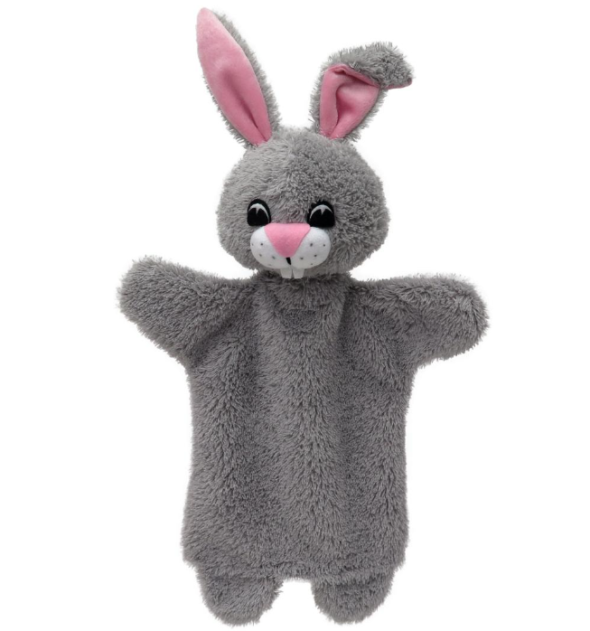 Králíček 34 cm šedý, maňásek