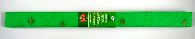 Krepový papír - zelený + zlatá hvězda