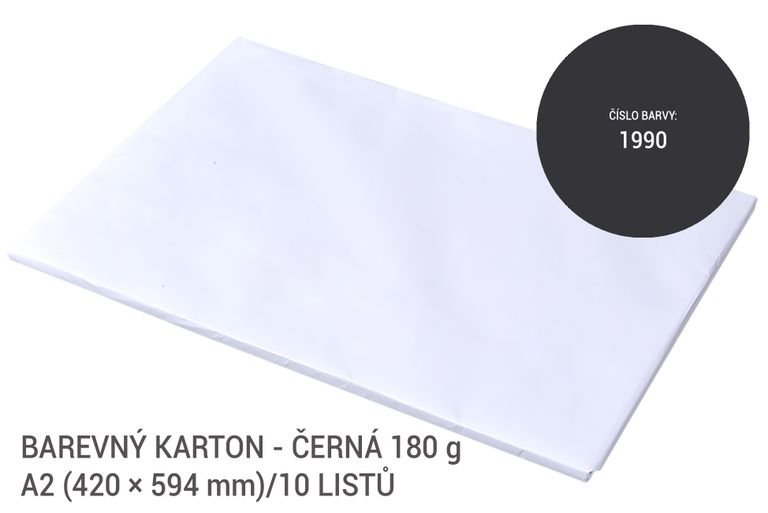 Kreslicí karton barevný A2 - 180g - 10 ks - černý