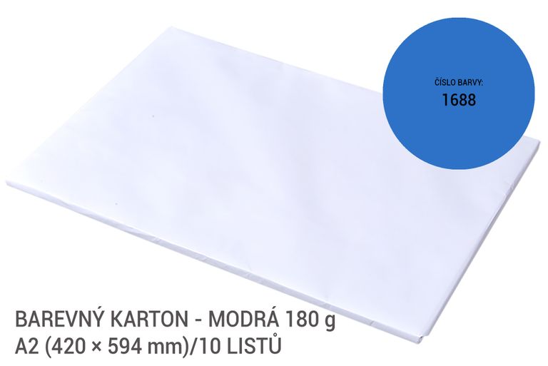 Kreslicí karton barevný A2 - 180g - 10 ks - modrý