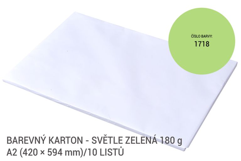 Kreslicí karton barevný A2 - 180g - 10 ks - zelený