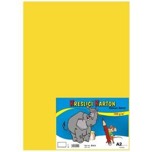 Kreslicí karton barevný A2 - 180g - 10 ks - žlutý