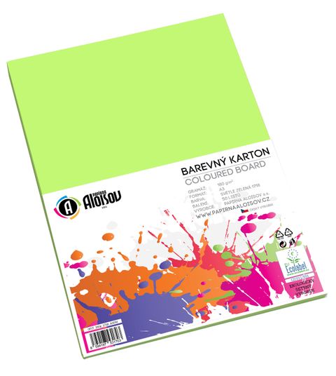 Obrázek produktu: Kreslicí karton barevný A3 - 180g - 50 ks - zelený