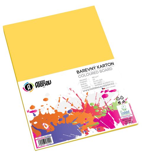 Obrázek produktu: Kreslicí karton barevný A3 - 180g - 50 ks - žlutý