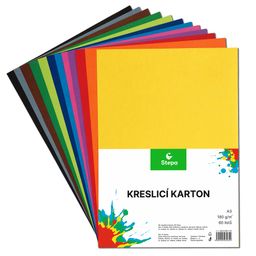 Obrázek produktu: Kreslicí karton barevný A3 - 180g - 60 ks - 12 barev