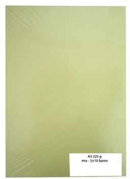 Obrázek produktu: Kreslicí karton barevný A3 225 g - mix 5 × 10 barev