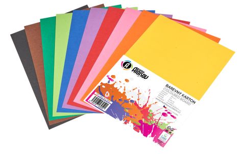 Obrázek produktu: Kreslicí karton barevný A4 - 180g - 10 ks - mix 10 barev