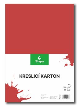 Obrázek produktu: Kreslicí karton barevný A4 - 180g - 50 ks - červený