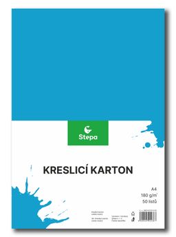 Obrázek produktu: Kreslicí karton barevný A4 - 180g - 50 ks - modrý
