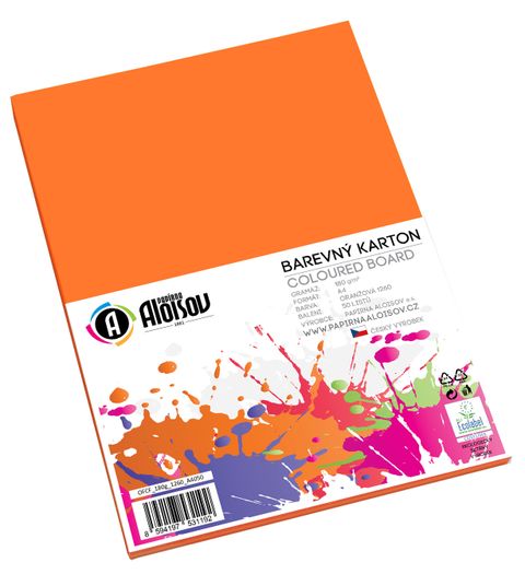 Obrázek produktu: Kreslicí karton barevný A4 - 180g - 50 ks - oranžový