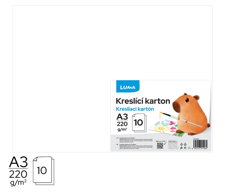 Kreslicí karton Luma A3 220 g - 10 listů