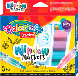 Obrázek produktu: Křídové popisovače na sklo Colorino - pastelové odstíny, sada 5 barev