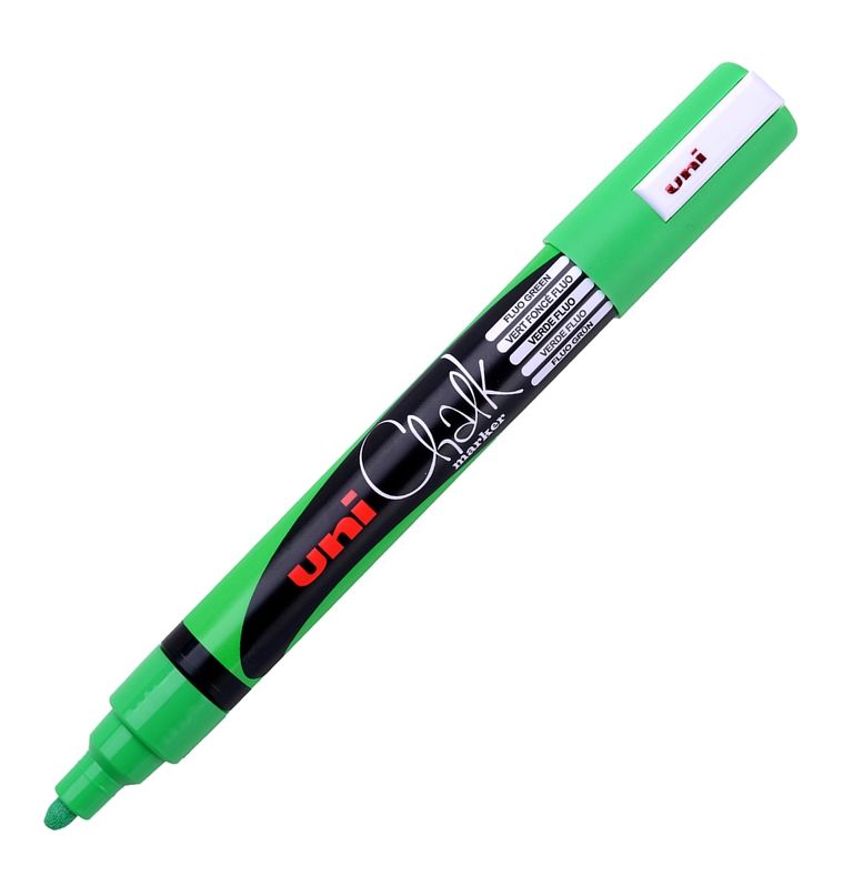 Křídový popisovač UNI s kulatým hrotem 1,8 - 2,5 mm - fluo-zelený