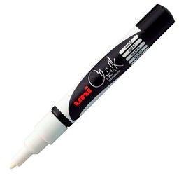 Obrázek produktu: Křídový popisovač UNI s tenkým hrotem 0,9 - 1,3 mm - bílý