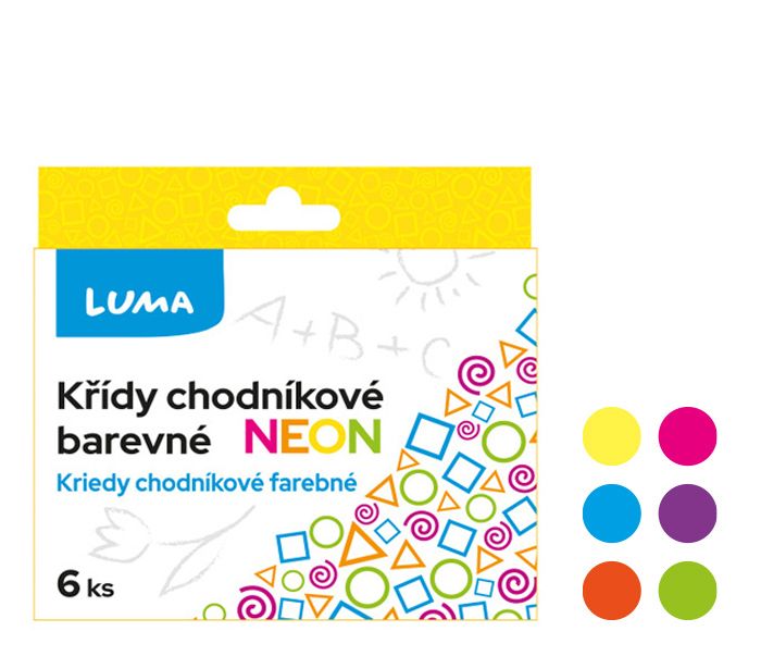 Křídy chodníkové LUMA, 6 ks neon