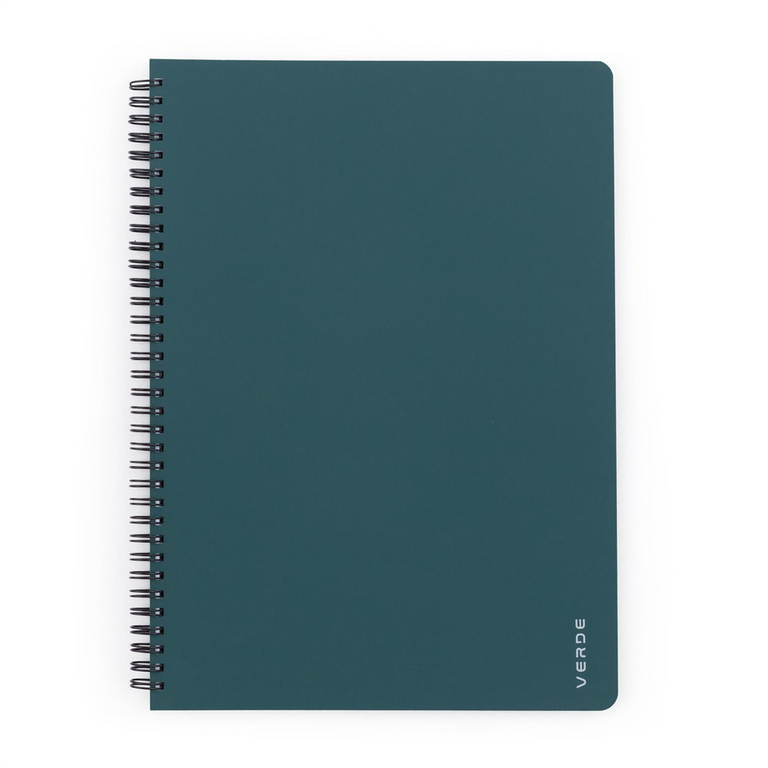 Karton P+P Blok s boční vazbou Twin wire VERDE - A4, 60 listů, linkovaný, zelený