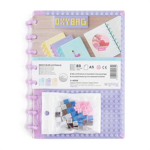 Obrázek produktu: Kroužkový blok A5 Brick blok linkovaný - fialový